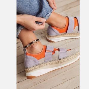 Free People Chapmin Double Take Sneaker In Tiger Lily